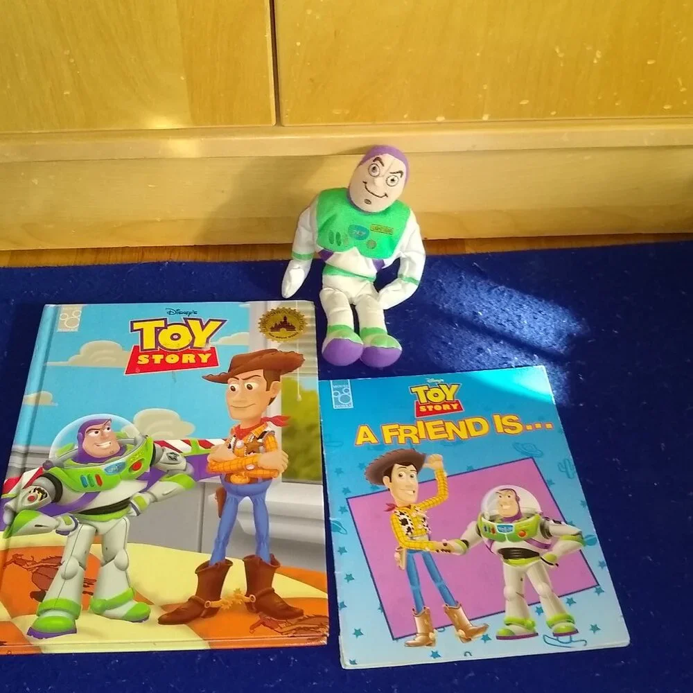 Mouse Works Disney Toy Story 1996 + Toy Story a Friend is .... + Plush Vintage